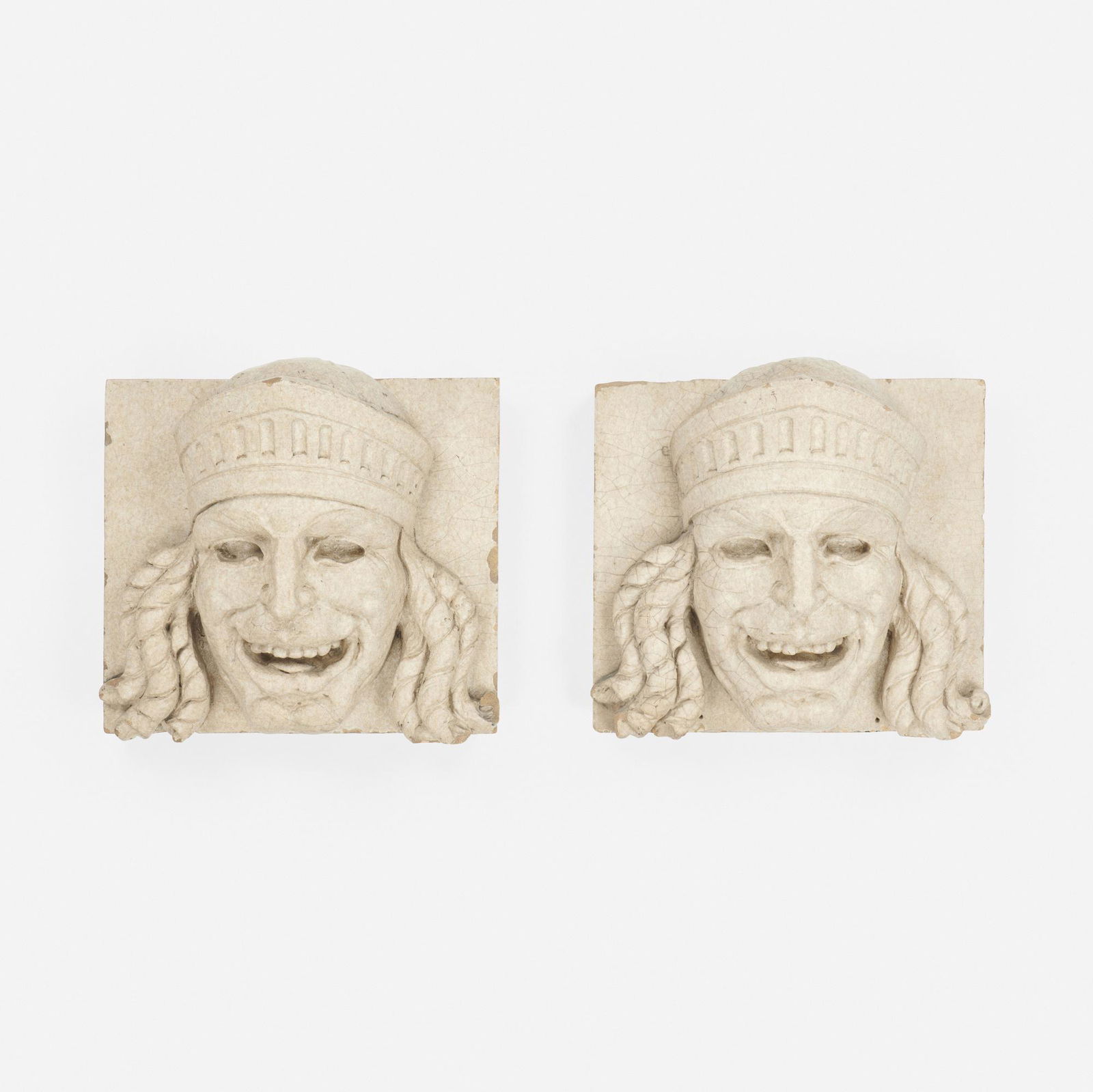 Neoclassical, Comedy mascarons, pair (1 of 3)