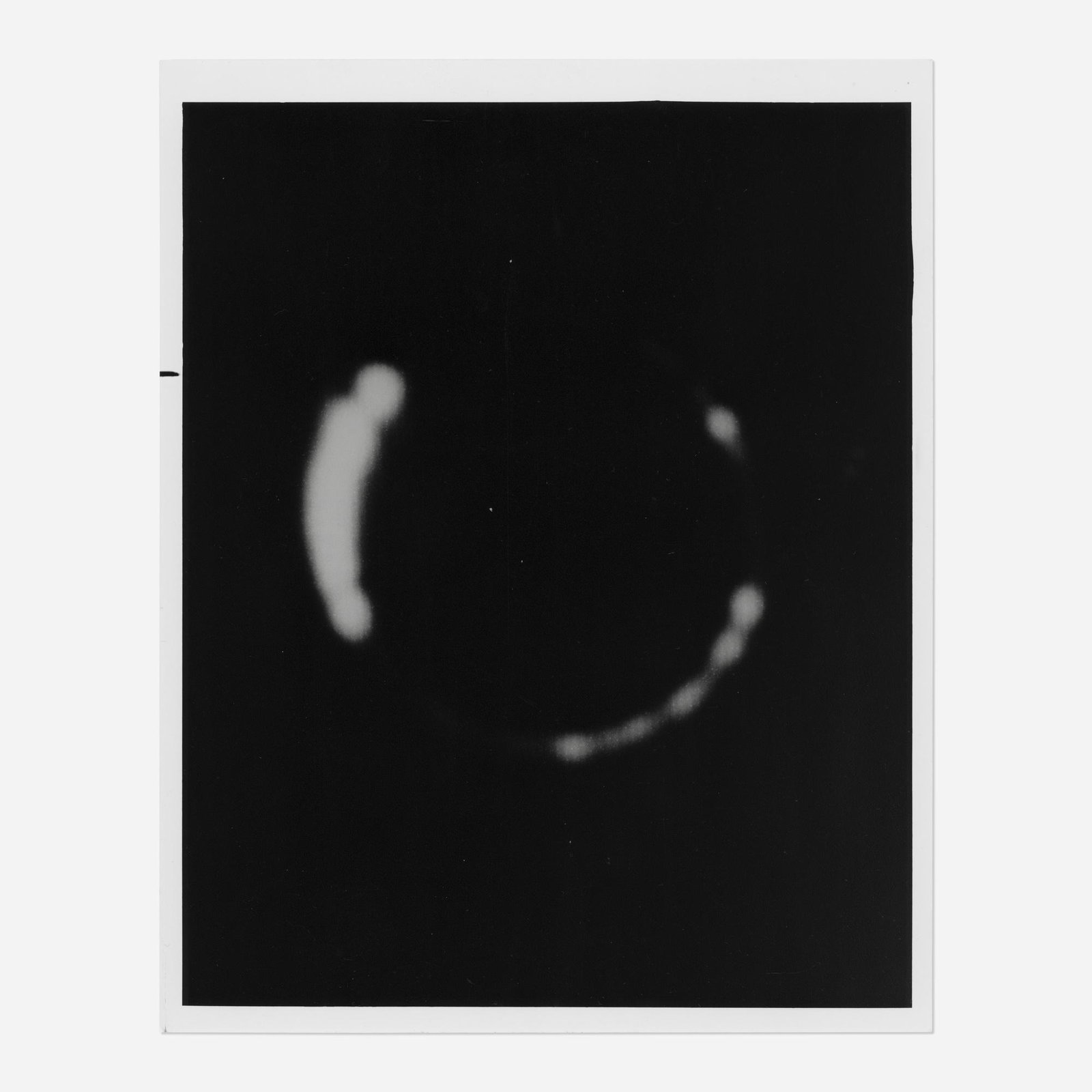 First photo of an eclipse of Sun by the Earth: Exceptional first photograph of an eclipse of Sun by the Earth, as seen from the surface of the Moon, Surveyor III, 24 April 1967 printed 1967 vintage gelatin silver print on fiber-based paper 10 h Ã