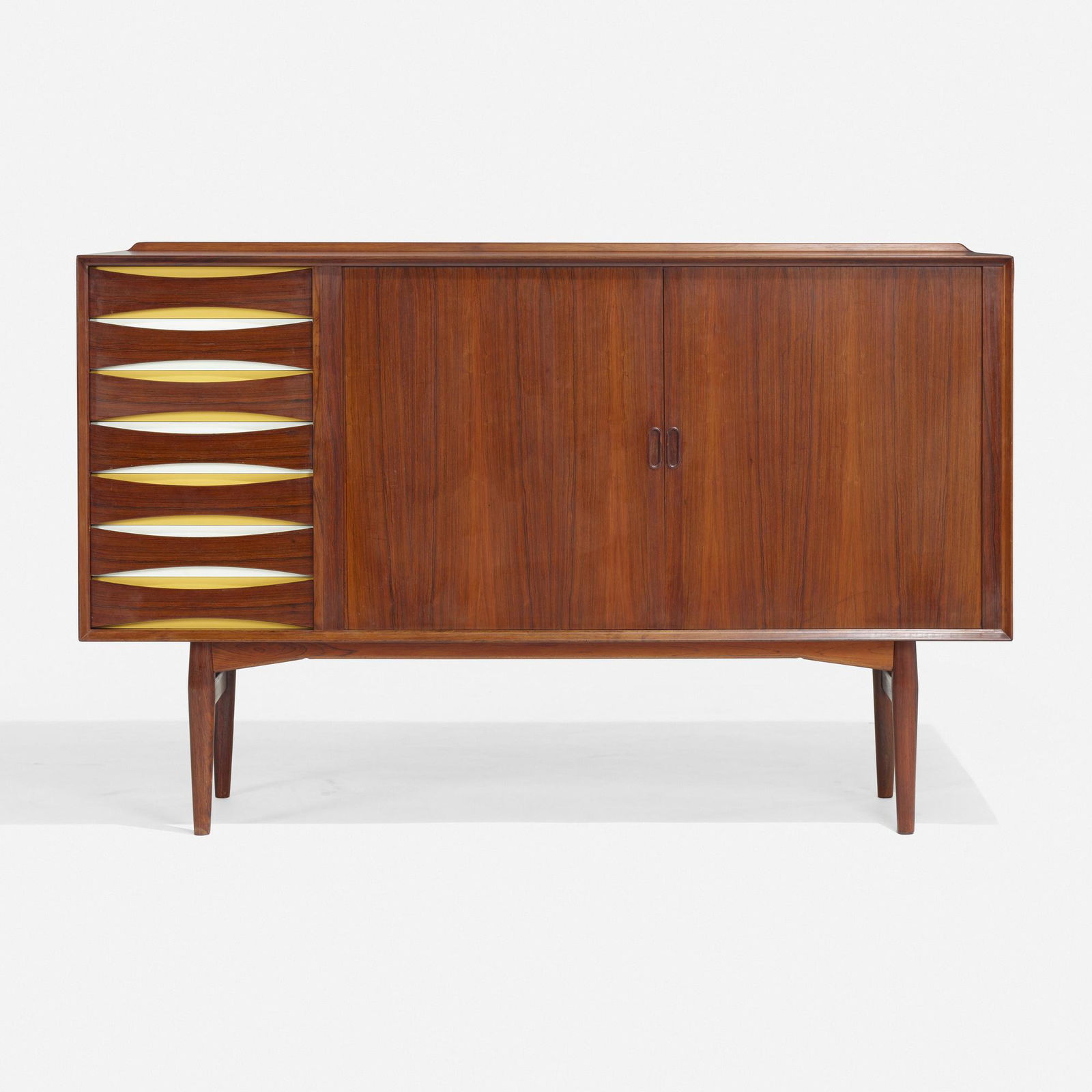 Arne Vodder, Cabinet: Arne Vodder Cabinet Sibast MoblerDenmark, c. 1960 / c. 1985rosewood, lacquered wood 45.5 h × 72 w × 19.25 d in (116 × 183 × 49 cm) Cabinet features seven drawers