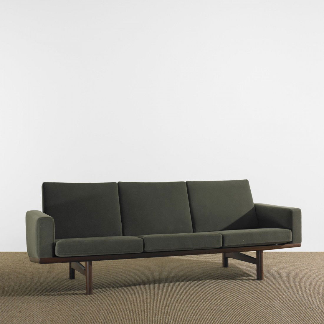 Hans Wegner sofa, model 236/3: Hans Wegner sofa, model 236/3 Getama Denmark, c. 1960 teak, upholstery 83 w x 33 d x 31 h inches Literature: Georg Jensen, distributor's catalog, unpaginated