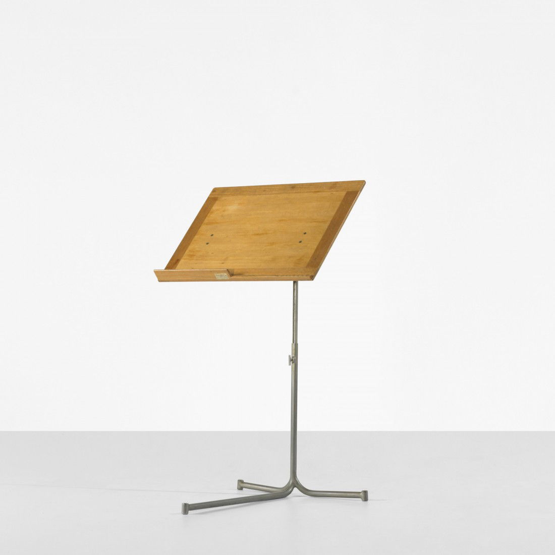 Bruno Mathsson book stand: Bruno Mathsson book stand Firma Karl Mathsson Sweden, 1936 ash, birch, nickel-plated steel 22 w x 21 d x 36 h inches Signed with decal manufacturer's label to tray: [Bruno Mathsson Firma Karl Mathsson