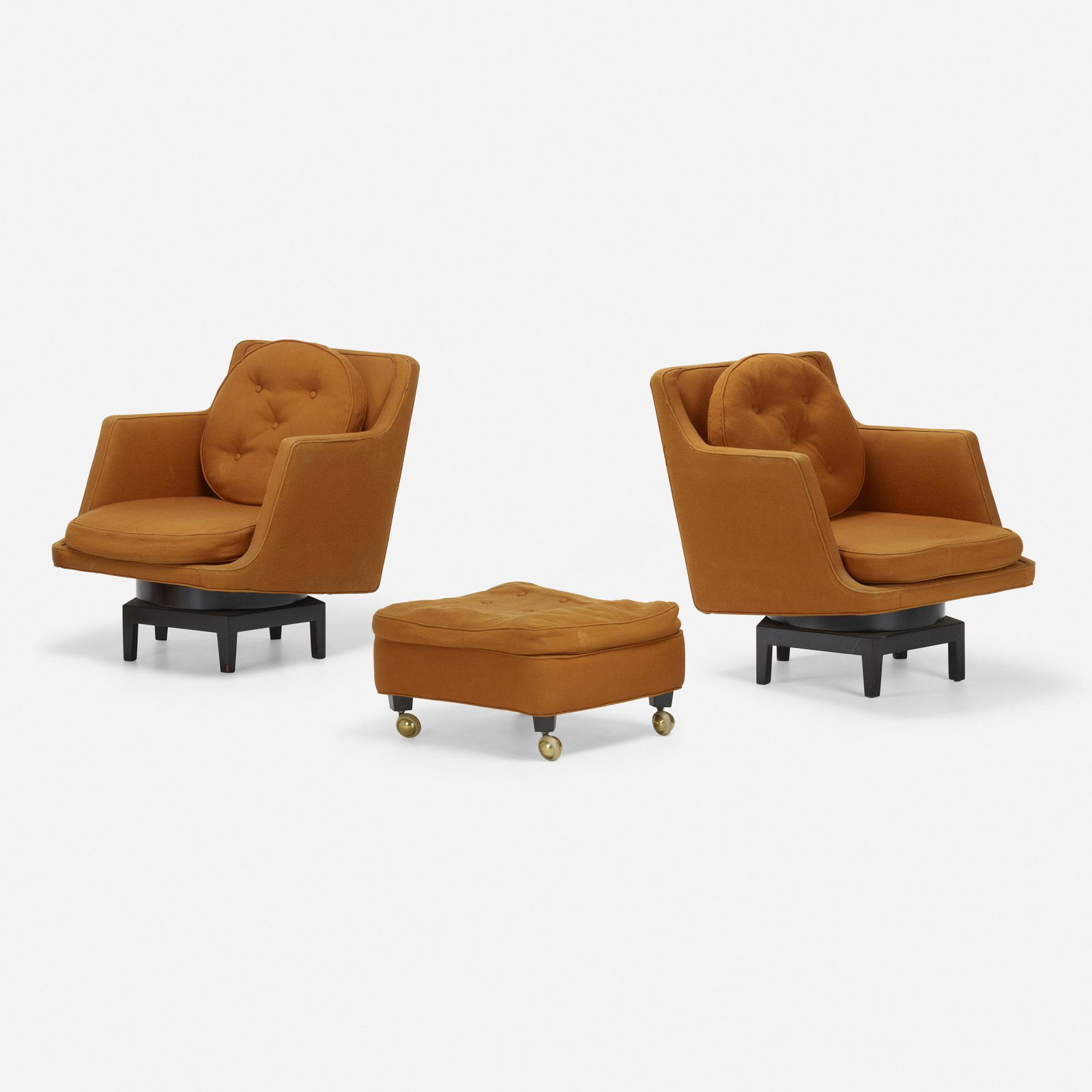 Edward Wormley, Lounge chairs and ottoman (1 of 7)