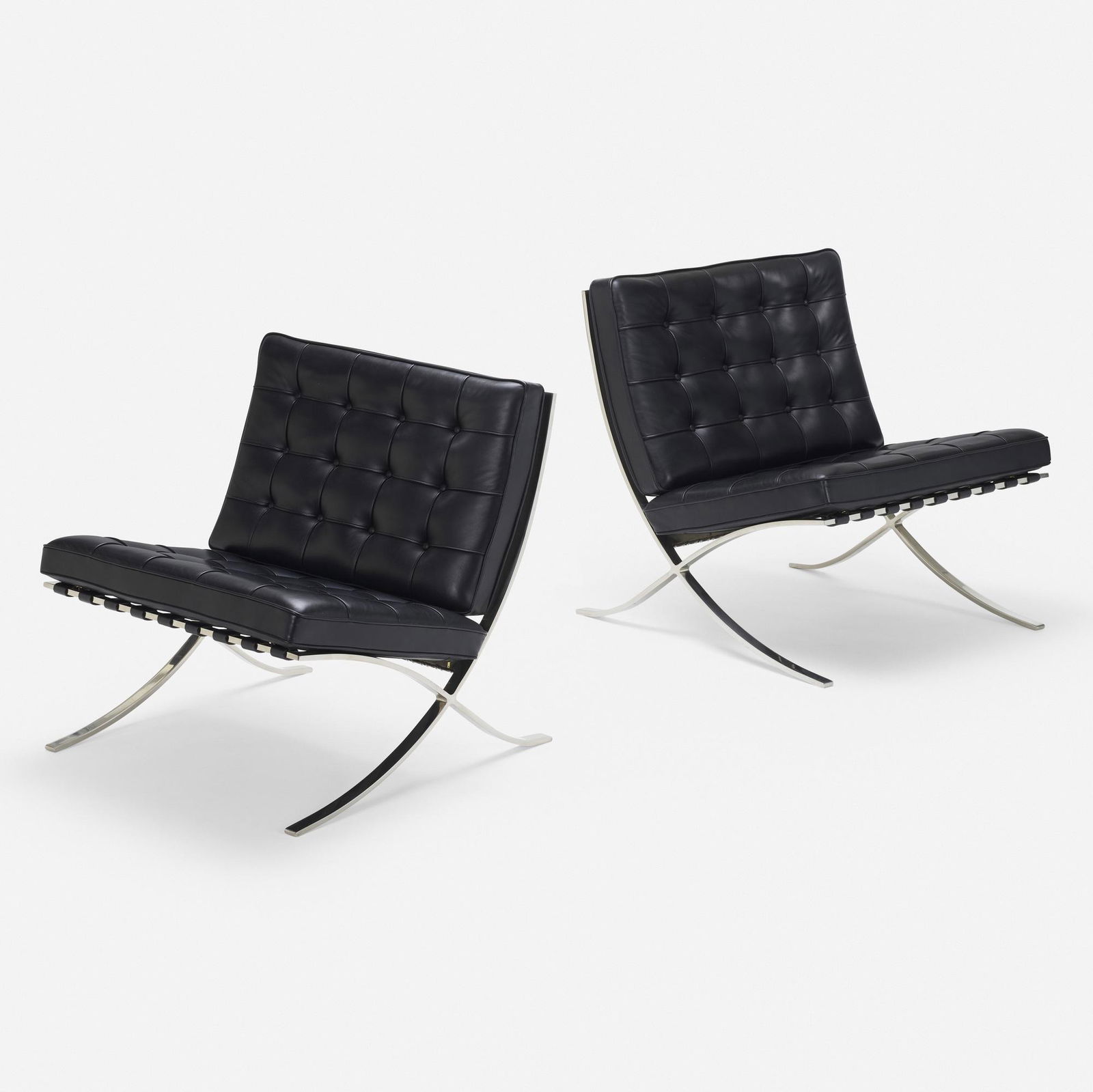 Ludwig Mies van der Rohe, Barcelona chairs, pair (1 of 5)