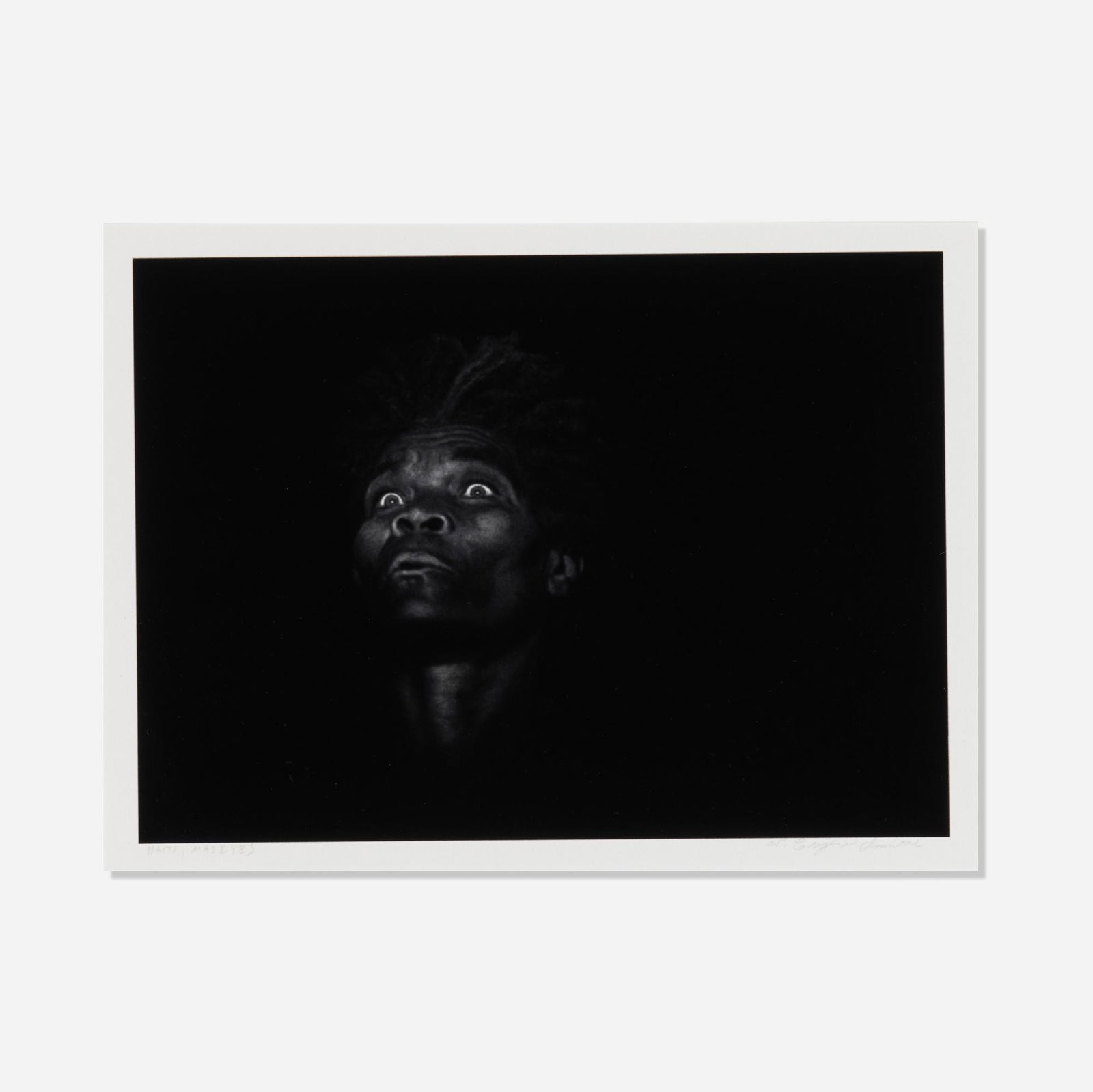 W. Eugene Smith, Mad Eyes, Haiti: W. Eugene Smith Mad Eyes, Haiti 1959 / printed latergelatin silver print image: 9.25 h x 13 w in (23 x 33 cm) mount: 16 h x 20 w in (41 x 51 cm) Signed and titled to lower edge 'Mad Eyes, H