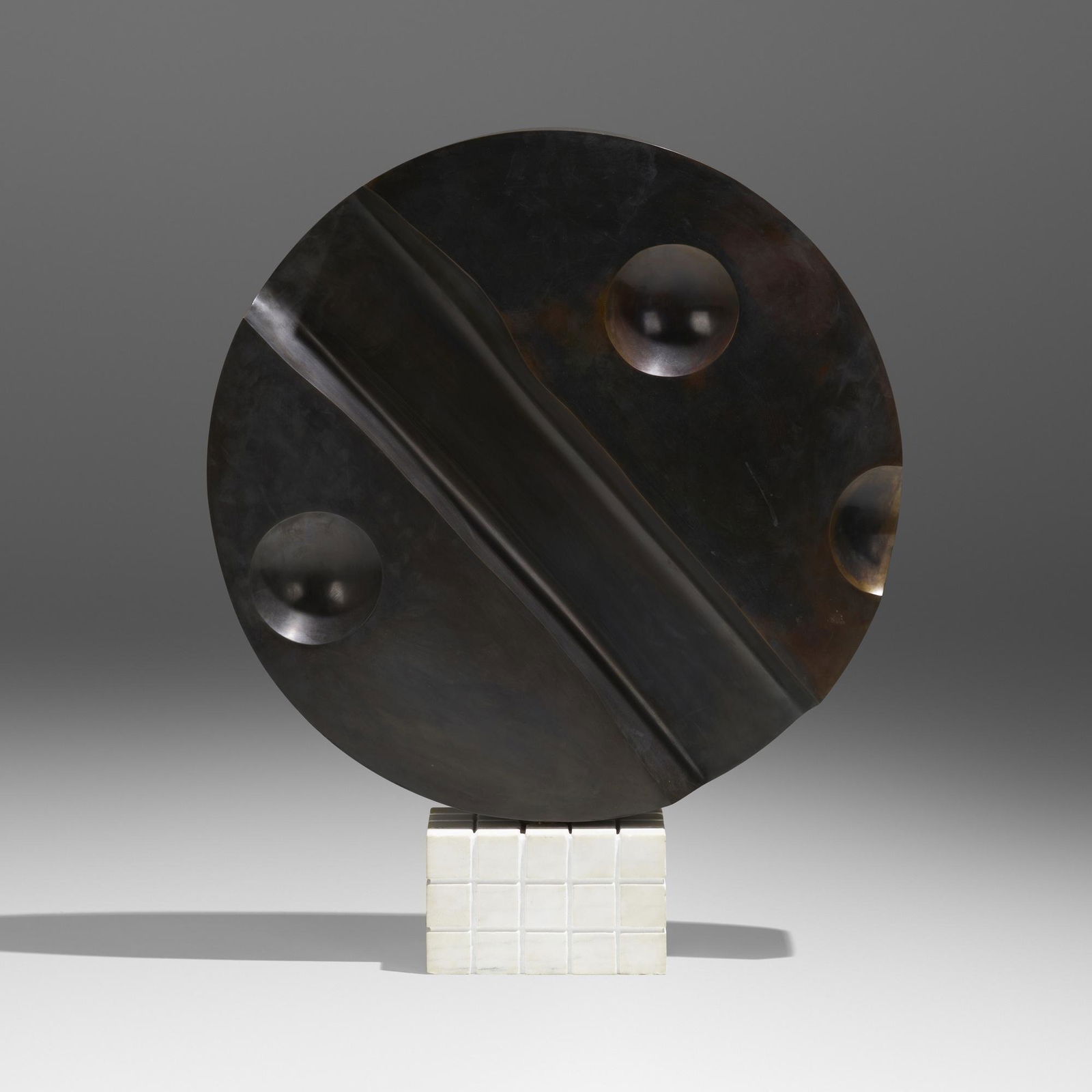 Joseph McDonnell, Nocturne I: Joseph McDonnell Nocturne I 1986bronze, marble 5 d x 29.625 dia in (13 x 75 cm) Incised signature, date and number to right edge 'McDonnell '86 ? 1:3'. This work is number 1 from the edition o