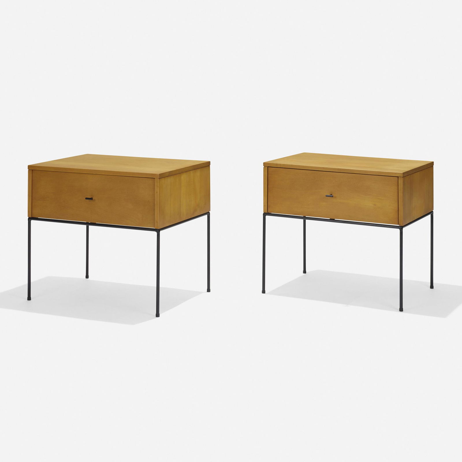 Paul McCobb, Planner Group cabinets: Paul McCobb Planner Group cabinets model 1500-15, pair WinchendonUSA, 1952maple, enameled steel 22 h x 24 w x 18.75 d in (56 x 61 x 48 cm) Partial Branded manufacturer's mark to interior