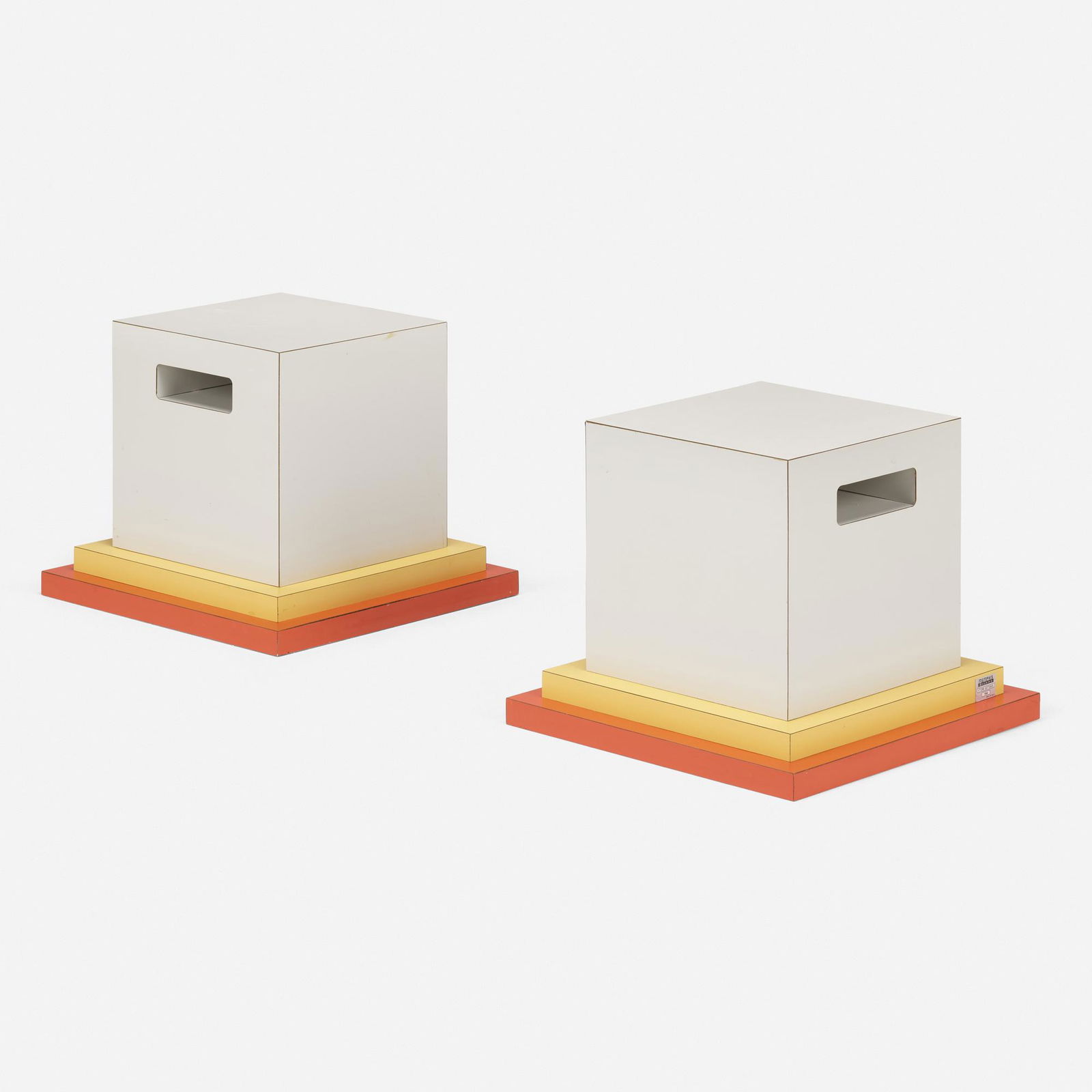 Ettore Sottsass, Cream tables, pair (1 of 5)