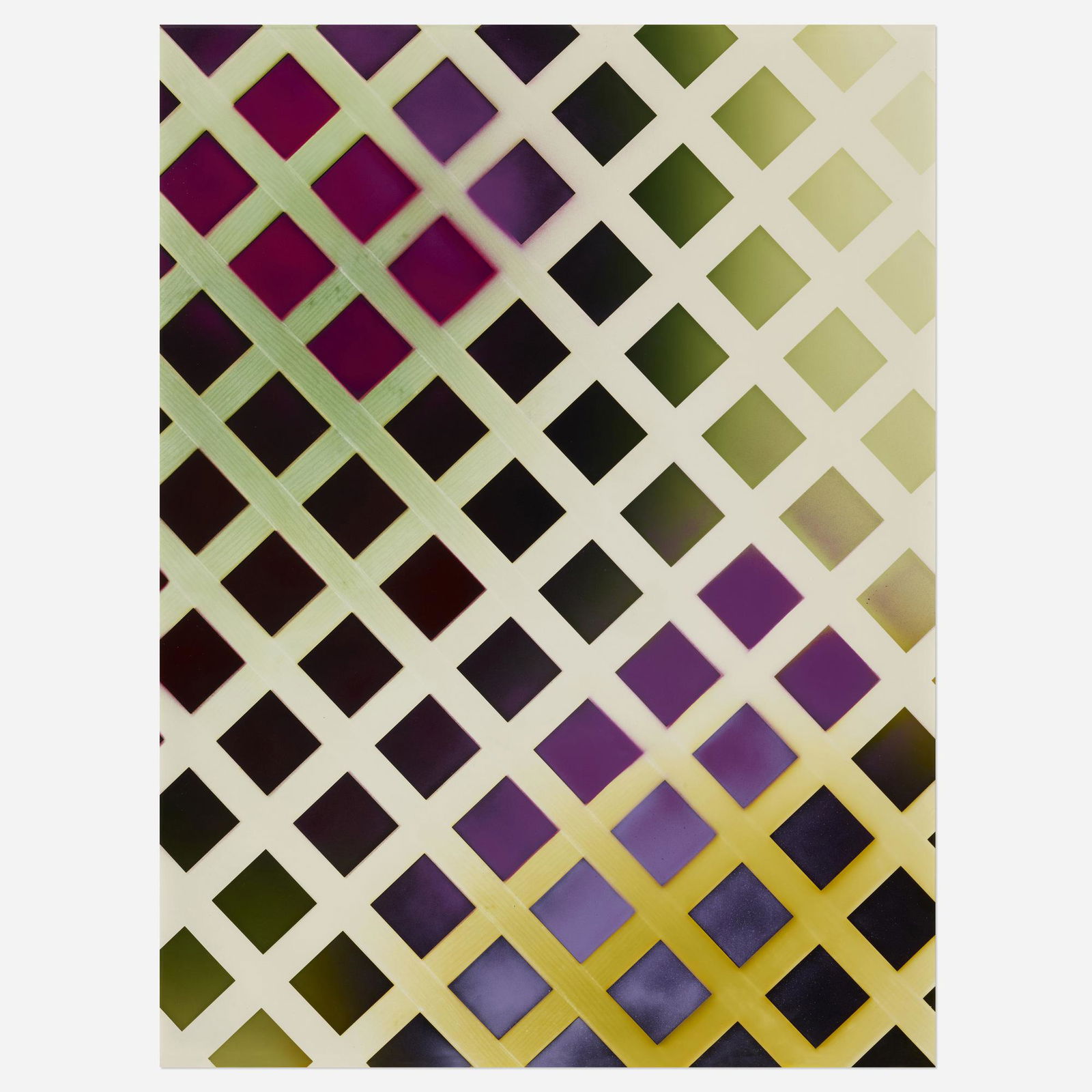 Sam Falls, Untitled (Lattice, Large, 7): Sam Falls Untitled (Lattice, Large, 7) 2013acrylic on c-print 40 h x 30 w in (102 x 76 cm) Signed and dated to verso 'S Falls 2013'. Provenance: American Contemporary I