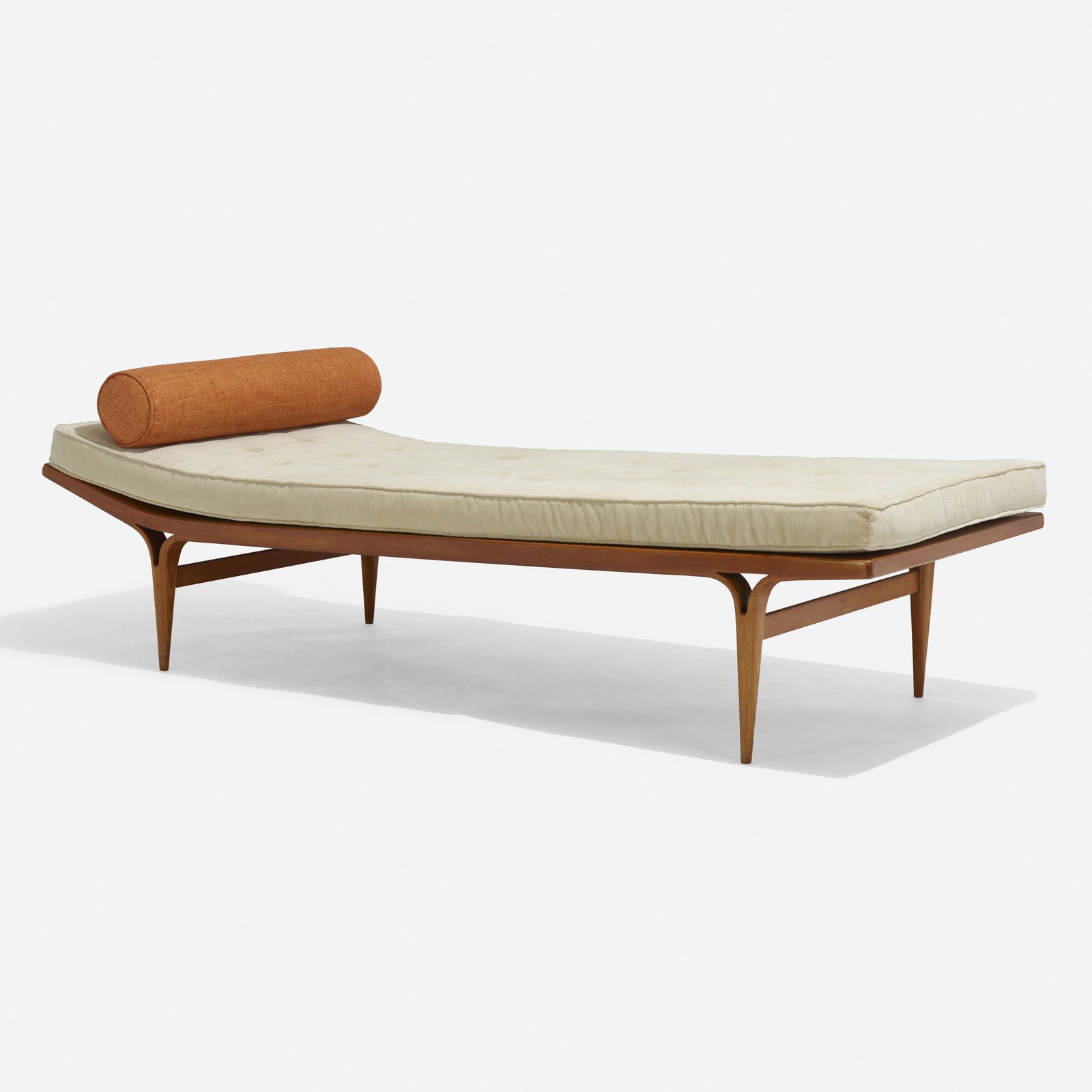 Bruno Mathsson, Berlin daybed: Bruno Mathsson Berlin daybed Firma Karl MathssonSweden, 1957 / 1962laminated beech, beech plywood, upholstery 17 h x 29.75 w x 75.5 d in (43 x 76 x 192 cm) Branded manufacturer's mark to