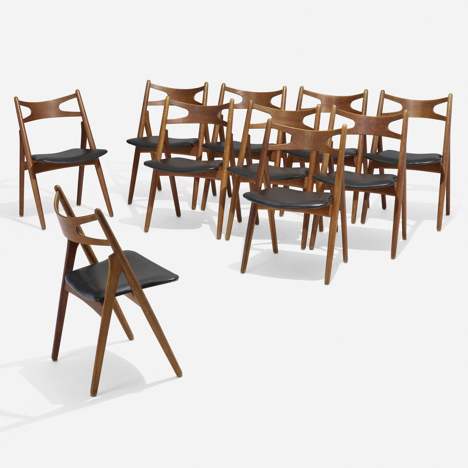 Hans J. Wegner, Sawbuck chairs, set of ten (1 of 7)