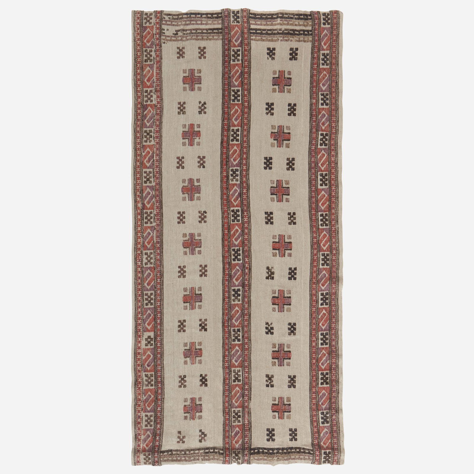 Marta Maas-Fjetterstrom, Geometric panels: Marta Maas-Fjetterstrom Geometric tapestry panels Marta Maas-Fjetterstrom AB Sweden, after 1942 hand-knotted wool 3'5" Ã— 7'3" in (104 Ã— 221 cm) This work will ship from Lambertvi
