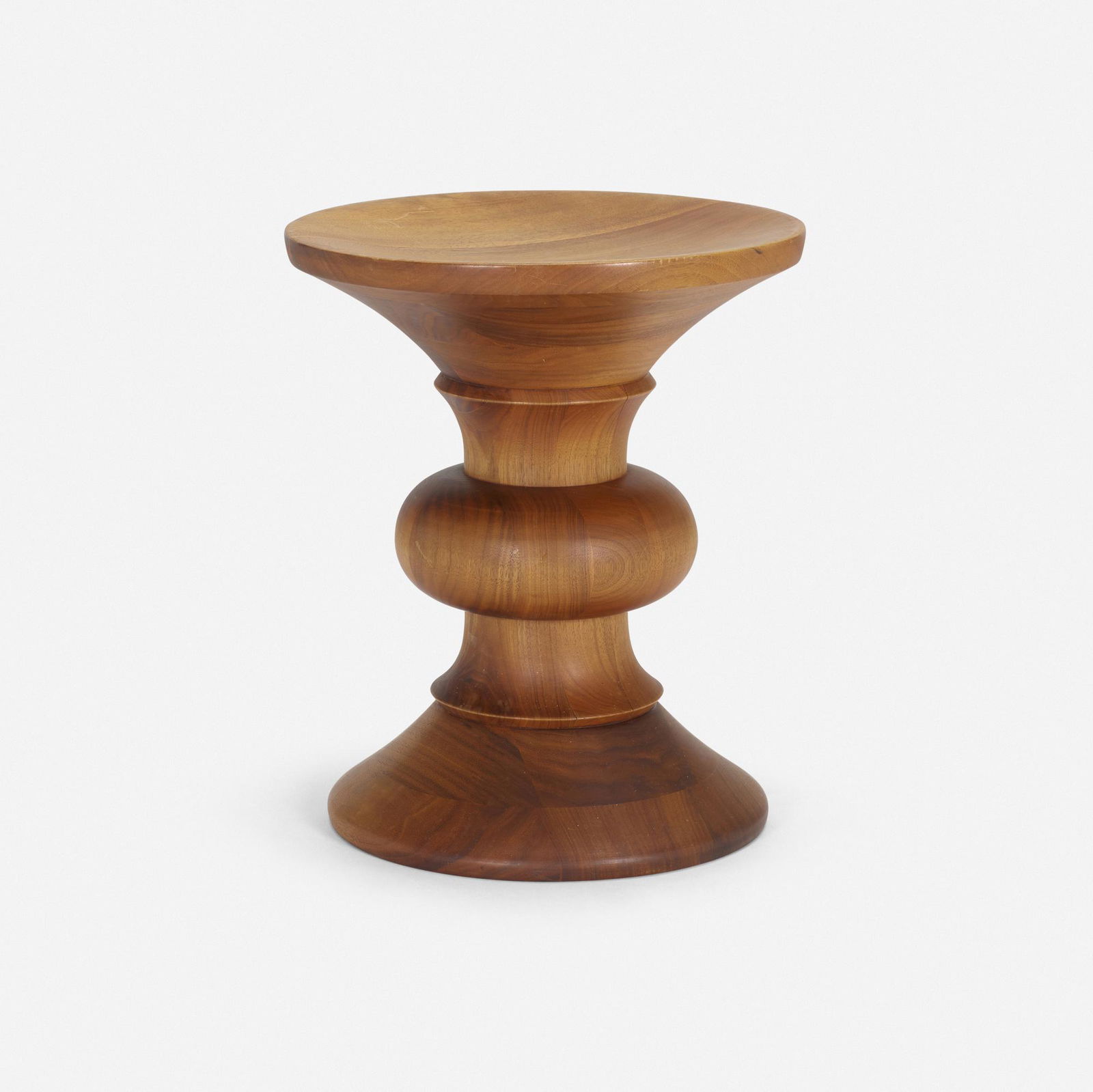 Charles and Ray Eames, Time Life stool: Charles and Ray Eames Time Life stool Herman MillerUSA, 1960walnut 14.75 h x 13 dia in (37 x 33 cm) Literature: Eames Design: The Work of the Office of Charles and Ra