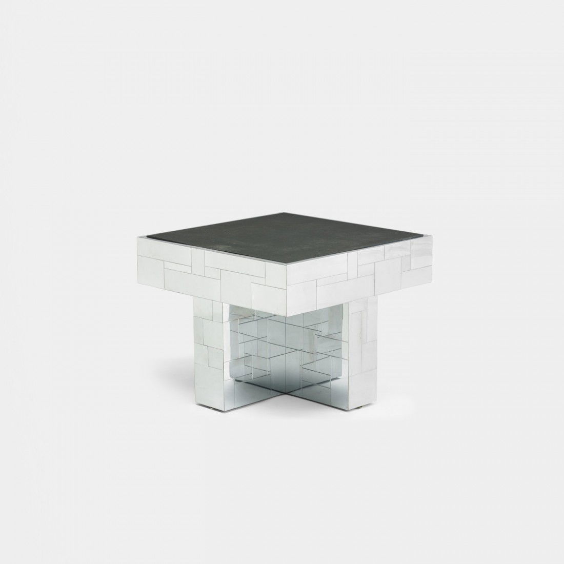 Paul Evans Cityscape table: Paul Evans Cityscape table Paul Evans Studio for Directional USA, c. 1975 chrome-plated steel, slate 30 w x 30 d x 22 h inches