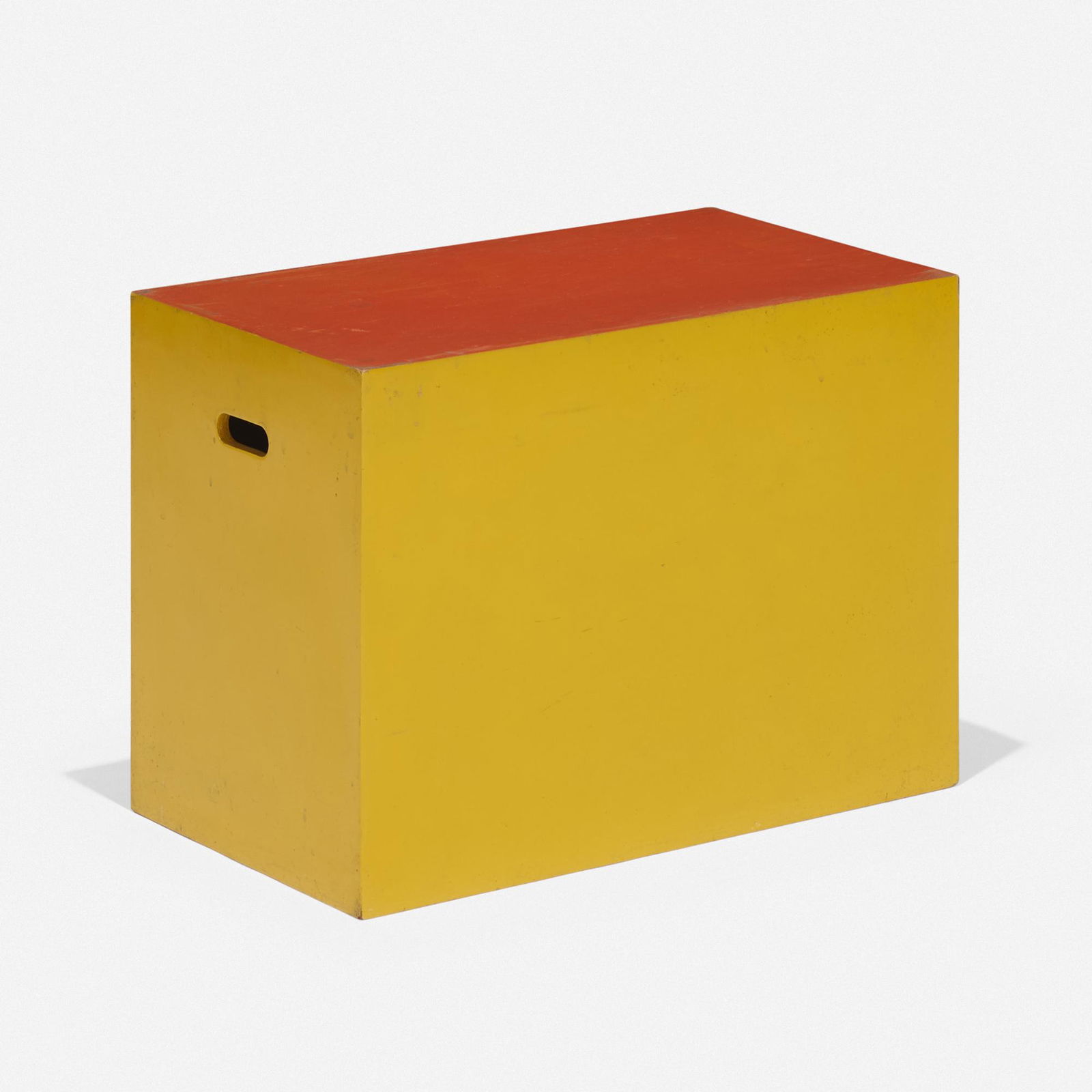 Paul Rand, Custom stool from the Rand House: Paul Rand Custom stool from the Rand House, Weston, Connecticut USA, c. 1950lacquered wood 17.5 h x 24 w x 13.75 d in (44 x 61 x 35 cm) This stool was custom designed by the artist for his hom