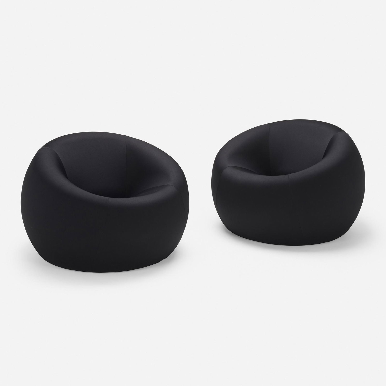 Gaetano Pesce, UP1 chairs, pair: Gaetano Pesce UP1 chairs, pair B & B Italia Italy, 1969 stretch fabric covered foam 27.5 h x 38 w x 38 d in (70 x 97 x 97 cm) Stamped manufacturer's mark to underside of each example 'UP1