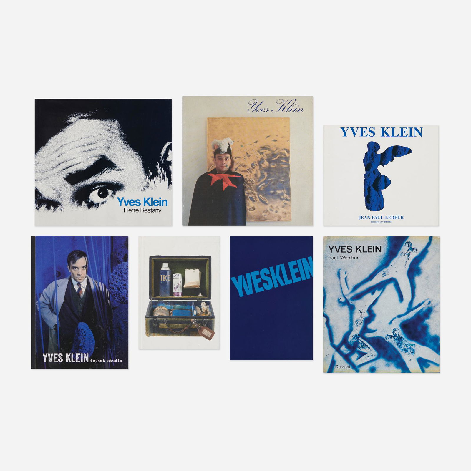 Yves Klein monographs, nine: Yves Klein monographs, nine Complete Lot Details Yves Klein, Stedelijk Museum, Amsterdam, 1965. Softcover. Yves Klein Paul Wember, DuMont, Germany, 1969. 75 pages, Hardcover with dust