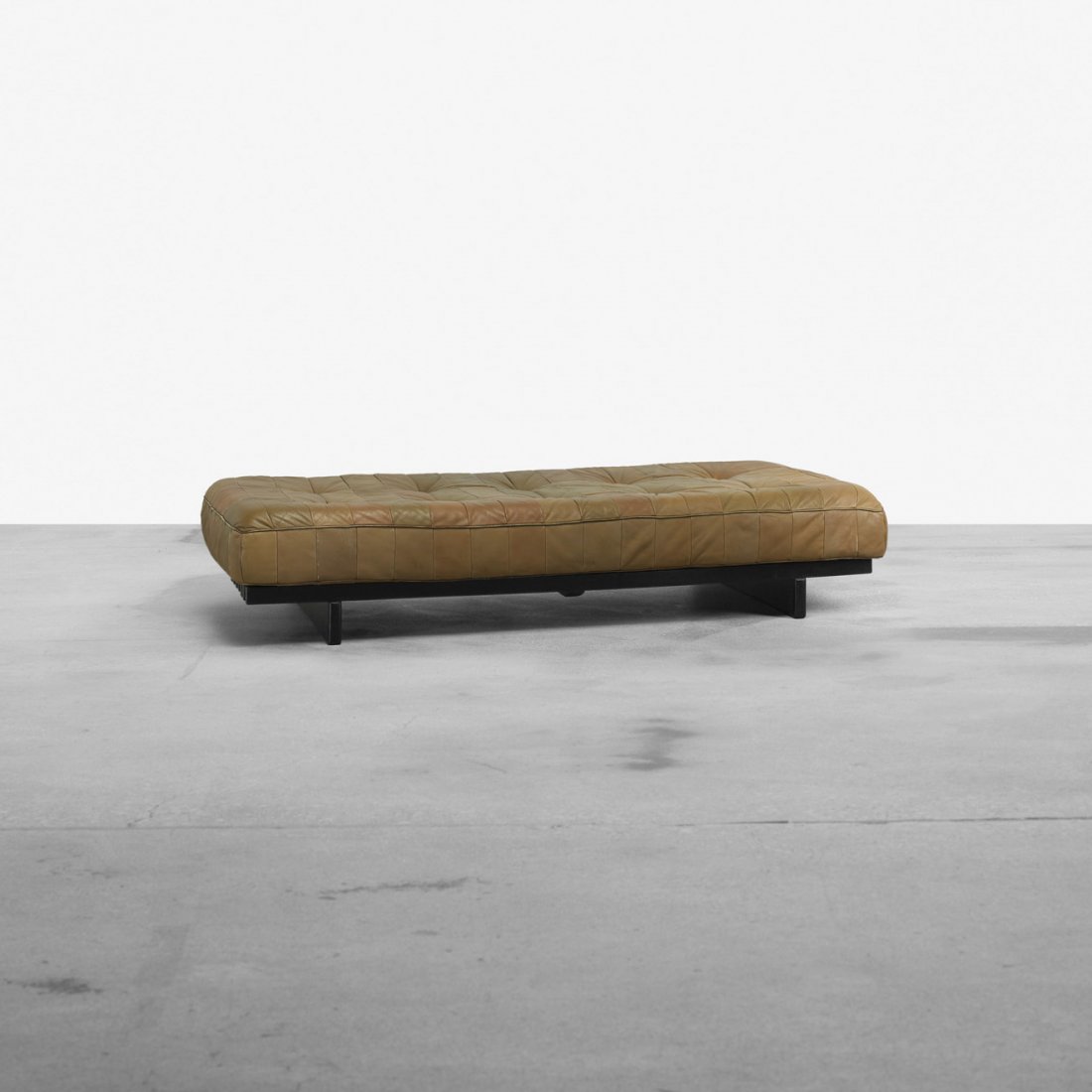 De Sede DS 80 daybed: De Sede DS 80 daybed Switzerland, 1972 leather, lacquered wood 78 w x 36 d x 15.5 h inches