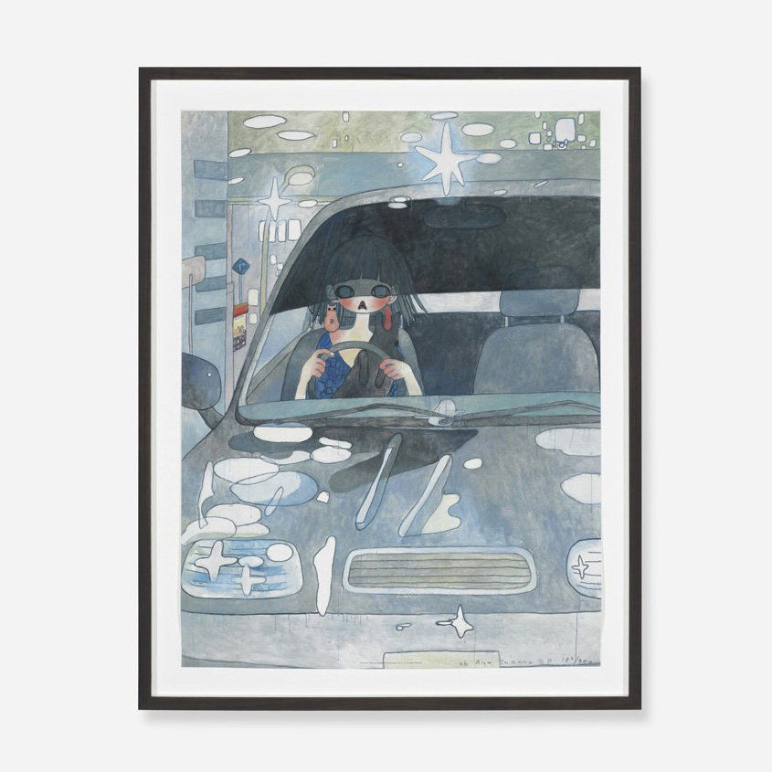 Aya Takano Drive with a Night Dog: Aya Takano Drive with a Night Dog Japan, 2006 offset lithograph on paper 27.5 h x 20.5 w inches Signed, dated and numbered to lower right 'Aya Takano 06 189/300'. Printed title and marks to edge 'Driv
