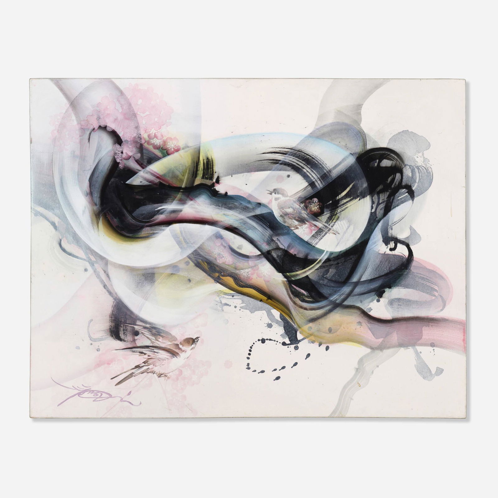 Jongwang Lee, Untitled: Jongwang Lee Untitled acrylic on canvas laid to panel 28 h x 36 w in (71 x 91 cm) Signed to lower left 'Jongwang Lee'. This work will ship from Lambertville, New Jersey.