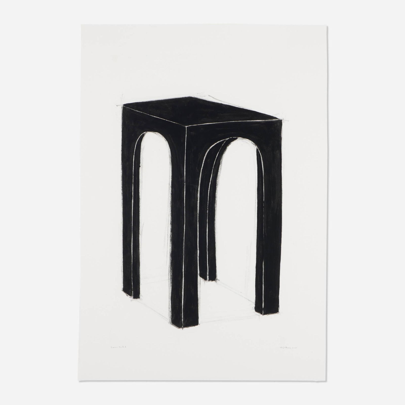 Jene Highstein, Roman Arch 1: Jene Highstein Roman Arch 1 2000monotype with oil image: 20 h x 14.5 w in (51 x 37 cm) sheet: 30 h x 20.375 w in (76 x 52 cm) Signed, titled and dated to lower margin 'Roman Arch 1 Highstei