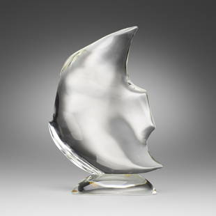 Mario Pinzoni, Fish sculpture: Mario Pinzoni Fish sculpture Seguso Vetri d'ArteItaly, c. 1965hand-blown, cut, and polished glass 11.5 h x 8.25 w x 5 d in (29 x 21 x 13 cm) Partial paper manufacturer's label to base 'S