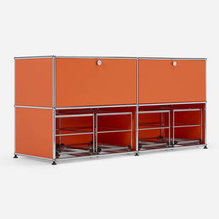 USM Haller Furniture System cabinet: Fritz Haller and Paul Scharer USM Haller Furniture System cabinet USM Modular FurnitureSwitzerland, 1963enameled and chrome-plated steel 29 h x 60 w x 21 d in (74 x 152 x 53 cm) Cabinet