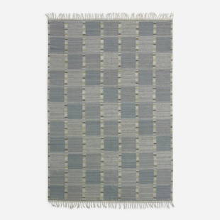 Barbro Nilsson carpet: Barbro Nilsson carpet Märta Måås-Fjetterström AB Sweden, 1952 hand-woven wool 78 w x 128 d inches Woven signature to lower edge: [AB MMF BN].