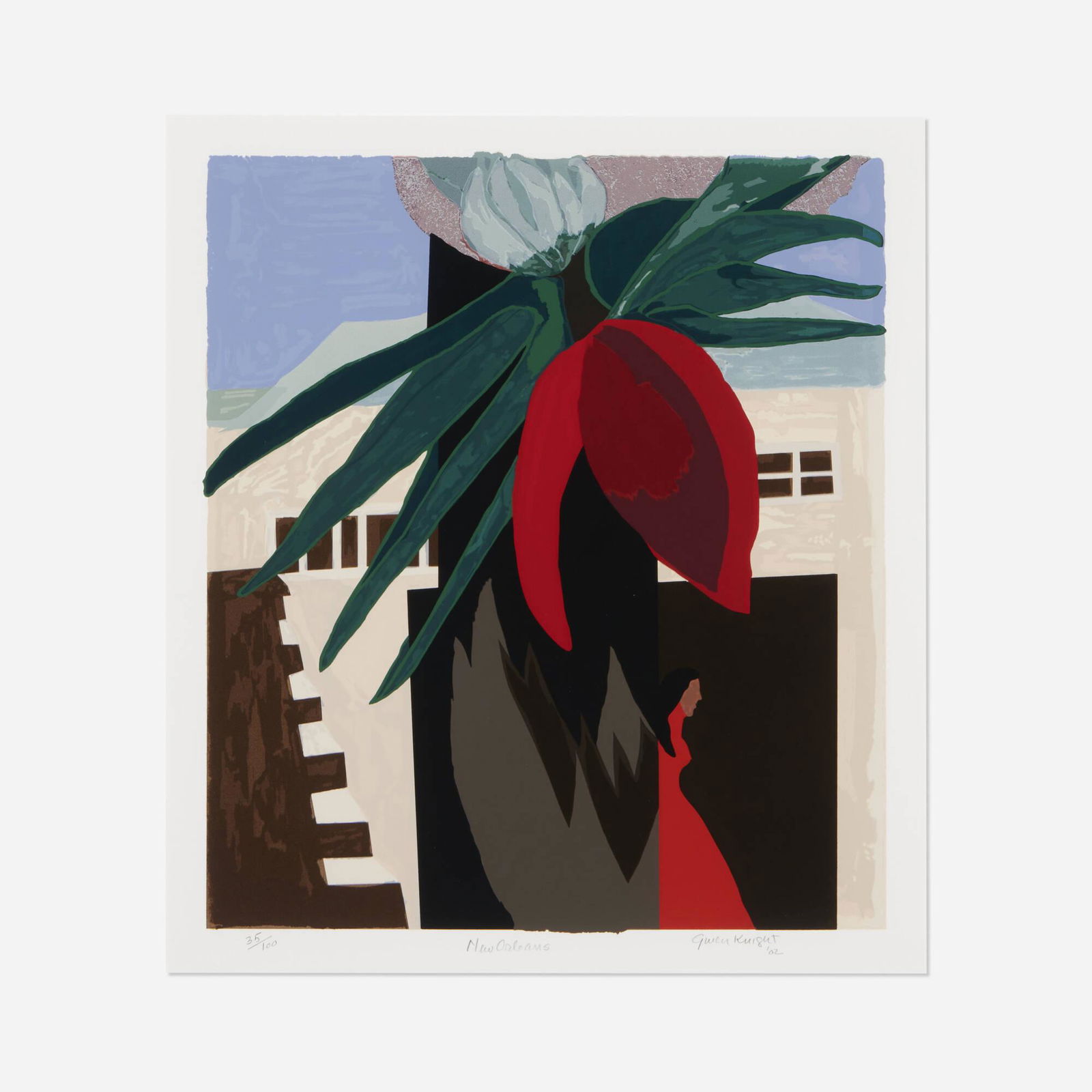 Gwen Knight, New Orleans: Gwen Knight New Orleans 2002screenprint in colors image: 16.25 h x 14.375 w in (41 x 37 cm) sight: 18.25 h x 16.125 w in (46 x 41 cm) Signed, titled, dated and numbered to lower edge '35/10
