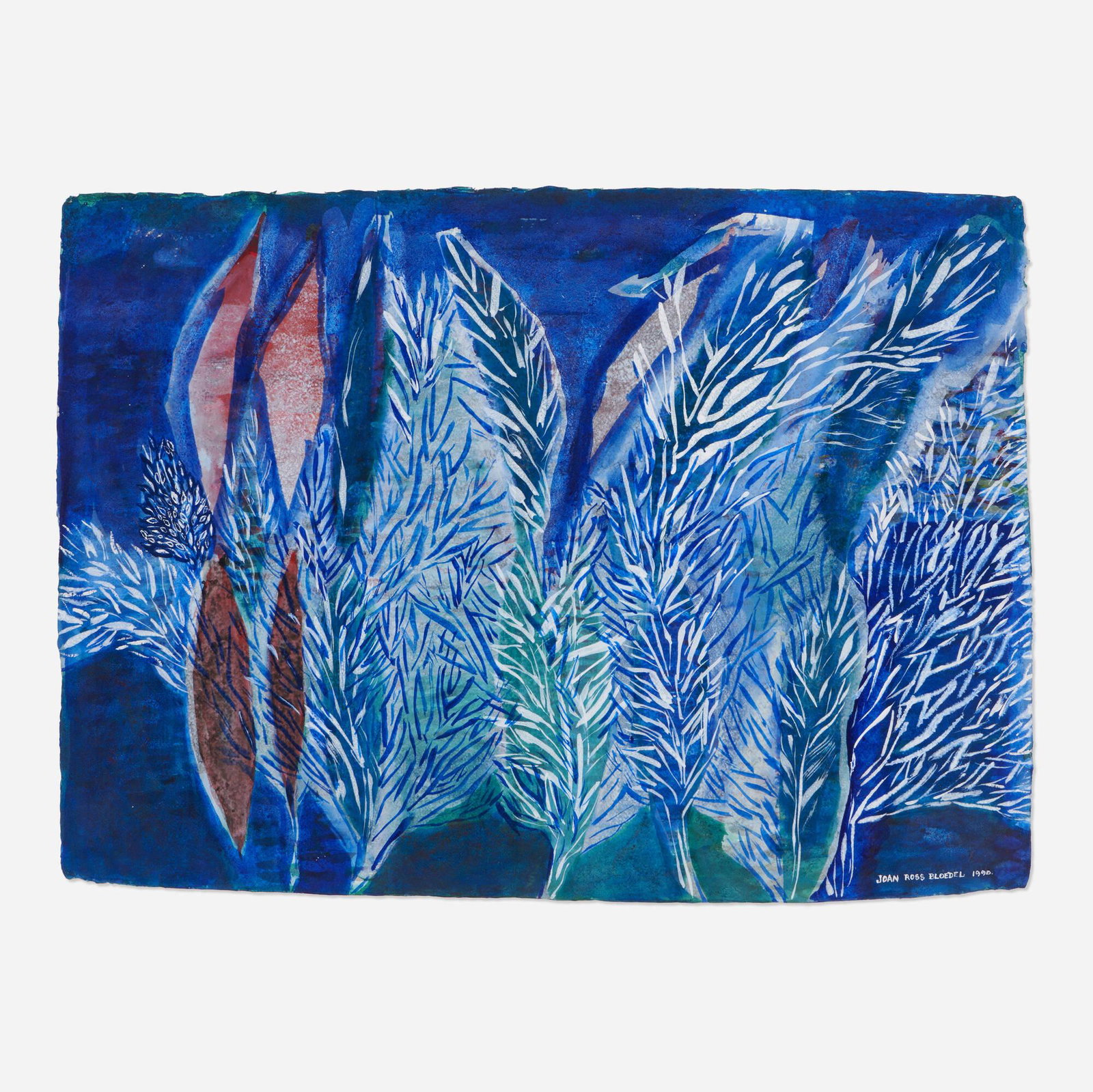 Joan Ross Bloedel, Untitled: Joan Ross Bloedel Untitled 1990 watercolor on paper 23.875 h x 32.375 w in (61 x 82 cm) Signed and dated to lower edge 'Joan Ross Bloedel 1990'. This work will ship from Chi