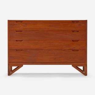 Svend Langkilde, Cabinet: Svend Langkilde Cabinet Holger ChristiansenDenmark, c. 1960teak 28 h x 39.75 w x 17.25 d in (71 x 101 x 44 cm) Chest features four drawers. Stamped manufacturer's mark to reverse 'Langki