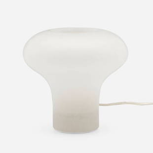 In the manner of Angelo Mangiarotti, Table lamp: In the manner of Angelo Mangiarotti Table lamp c. 1985alabaster 6.5 h x 6.75 dia in (17 x 17 cm) This work will ship from Chicago, Illinois.