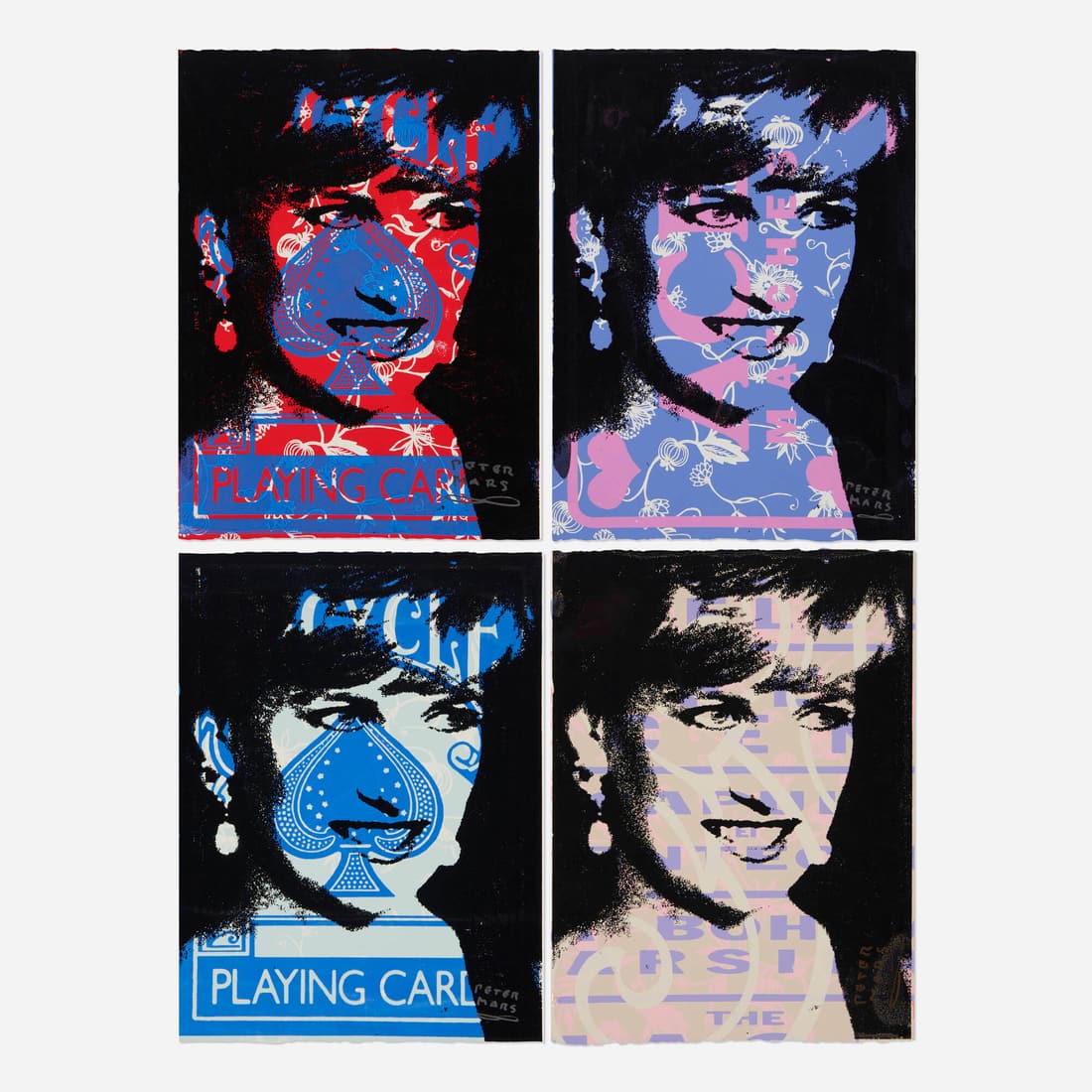 Peter Mars, Diana (four works): Peter Mars Diana (four works) c. 2000screenprint in colors each: 20.25 h x 15 w in (51 x 38 cm) Signed to lower right of each print 'Peter Mars' with artist's stamps to verso.