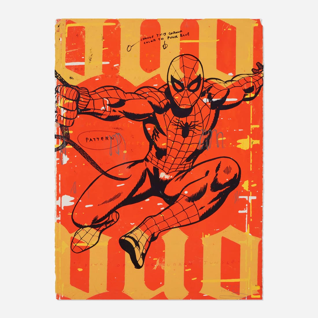 Peter Mars, Spiderman (Unique): Peter Mars Spiderman (Unique) c. 2014screenprint in colors 30 h x 22.375 w in (76 x 57 cm) This work is from the variable edition of unknown size. This work is unique. This