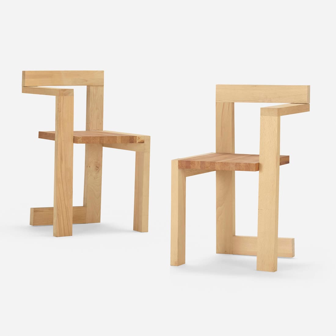 After Gerrit Rietveld, Chairs, pair (1 of 2)