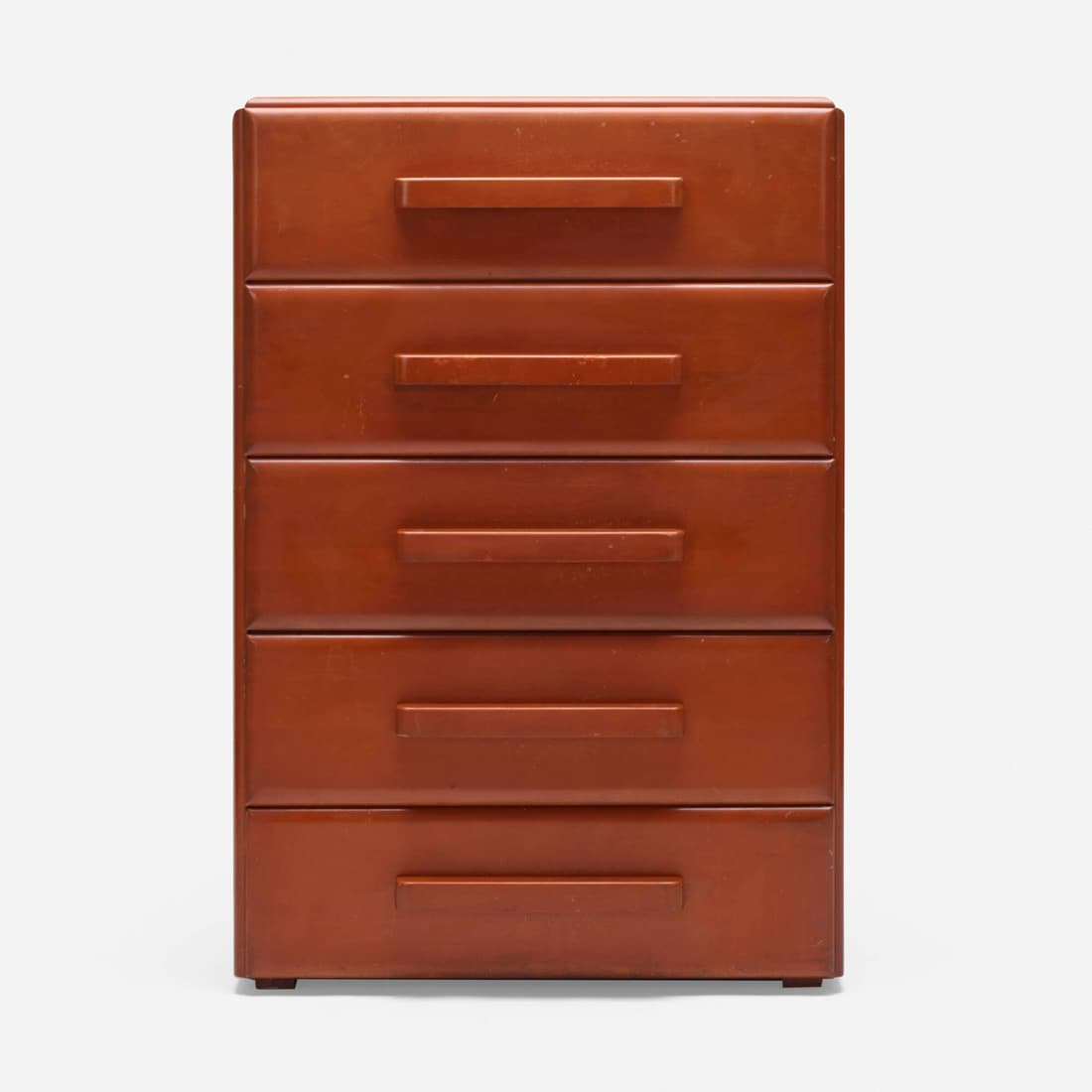 Russel Wright, American Modern cabinet: Russel Wright American Modern cabinet Conant BallUSA, 1935lacquered maple 46.75 h x 32.5 w x 20 d in (119 x 83 x 51 cm) Cabinet features five drawers. Branded manufacturer's mark to inte