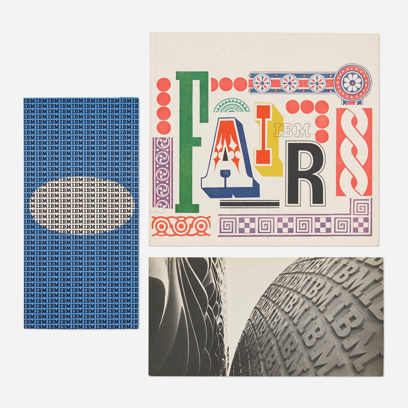Paul Rand, New York World's Fair ephemera: Paul Rand Collection of New York World's Fair ephemera 1964-65offset lithograph in colors 8.625 h x 4.375 w in (22 x 11 cm) 8.5 h x 4.25 w in (22 x 11 cm) 7.875 h x 8.375 w in (20 x 21 cm) <