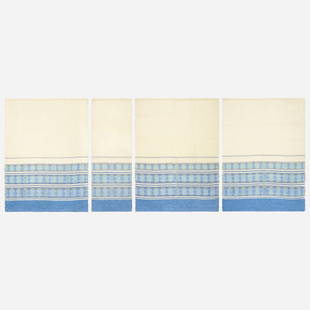 Maria Kipp, Textiles, set of four: Maria Kipp Textiles, set of four c. 1955wool, rayon, cotton, linen largest: 64 h x 47 w in (163 x 119 cm) smallest: 63 h x 24 w in (160 x 61 cm) Set is comprised of two textiles (design 832