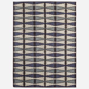 Contemporary, Low-pile carpet: Contemporary Low-pile carpet 21st century hand-knotted wool 97 w x 134 l in (246 x 340 cm) This work will ship from Chicago, Illinois.