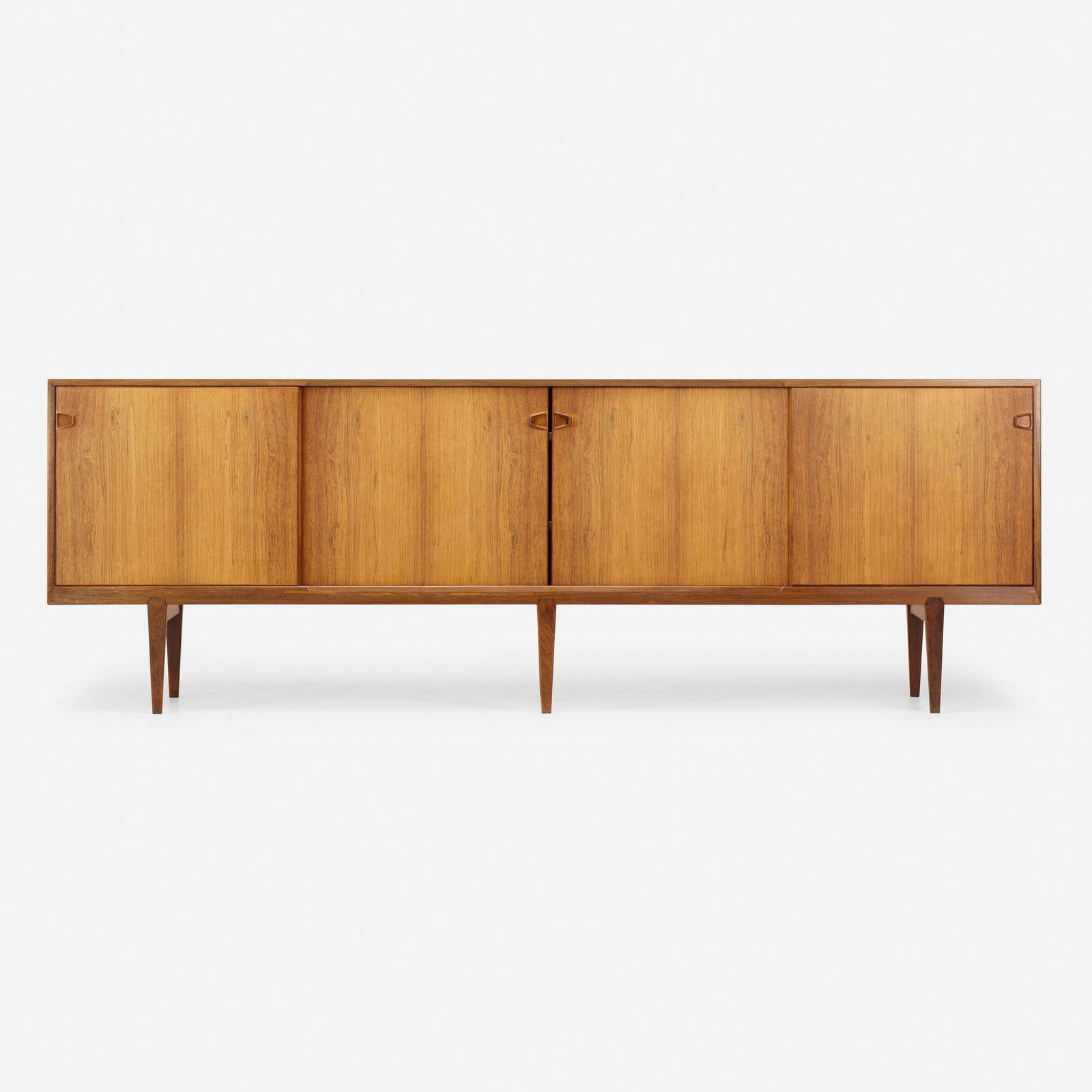 Henry Rosengren Hansen, Cabinet: Henry Rosengren Hansen Cabinet Brande MobelfabrikDenmark, c. 1965rosewood 31.5 h x 94.25 w x 18.5 d in (80 x 239 x 47 cm) Cabinet features four sliding doors concealing two adjustable sh