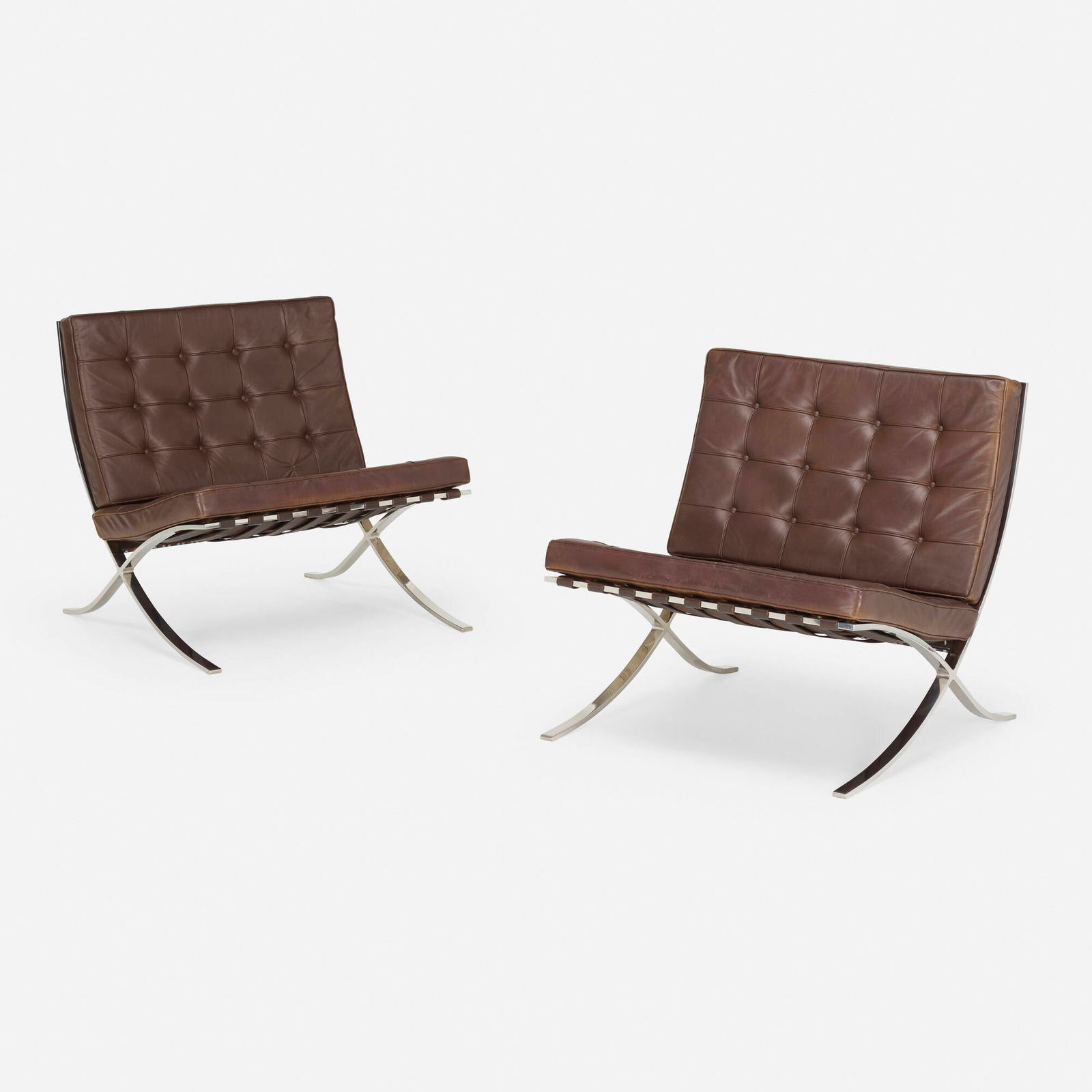 Ludwig Mies van der Rohe, Barcelona chairs, pair (1 of 5)