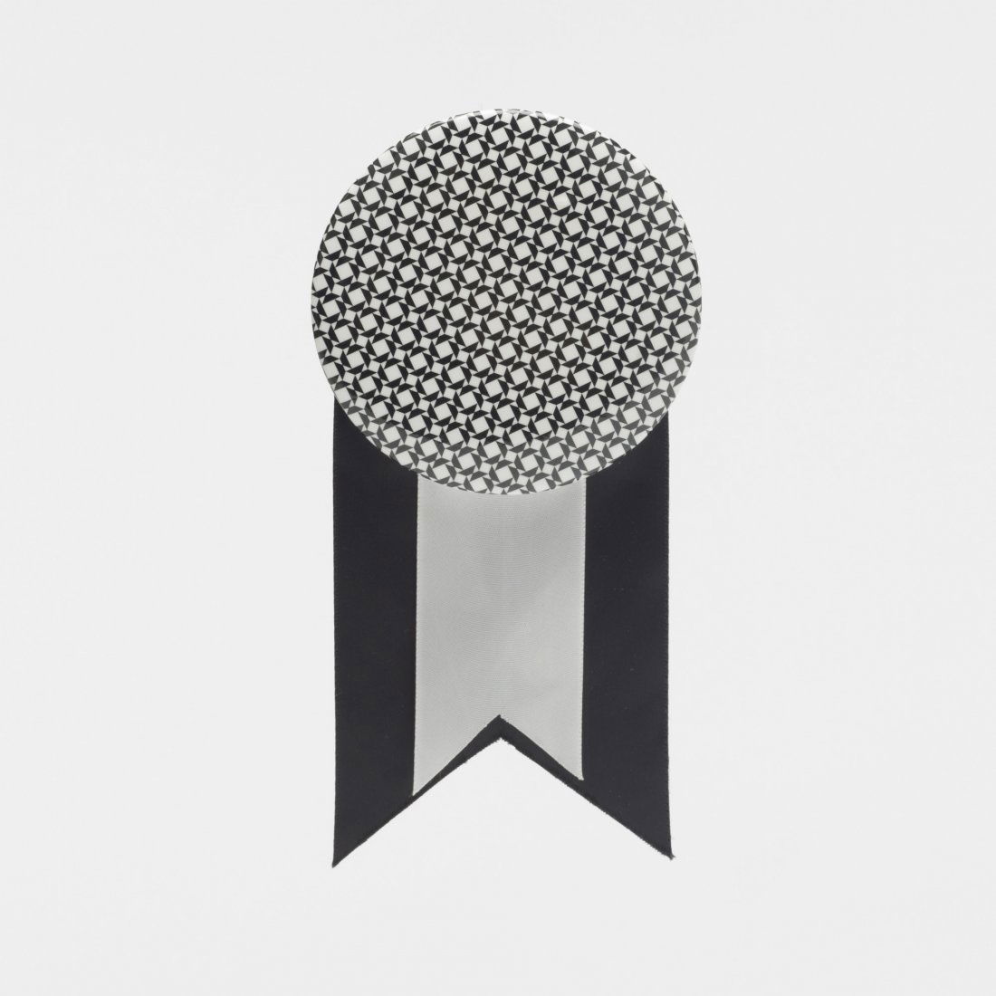 Tauba Auerbach 50/50 Button: Tauba Auerbach 50/50 Button USA, 2007 aluminum, ribbon 7 h x 3.25 w inches Signed, dated and numbered to reverse 'T.A. 2007 41/75'. This work is number 41 from the edition of 75.