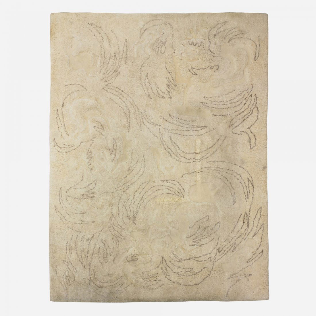 Edward Fields carpet: Edward Fields carpet Edward Fields, Inc. USA, c. 1970 hand-woven wool 132 w x 170 l inches Signed with stamped manufacturer's mark to reverse: [Edward Fields Made in USA].