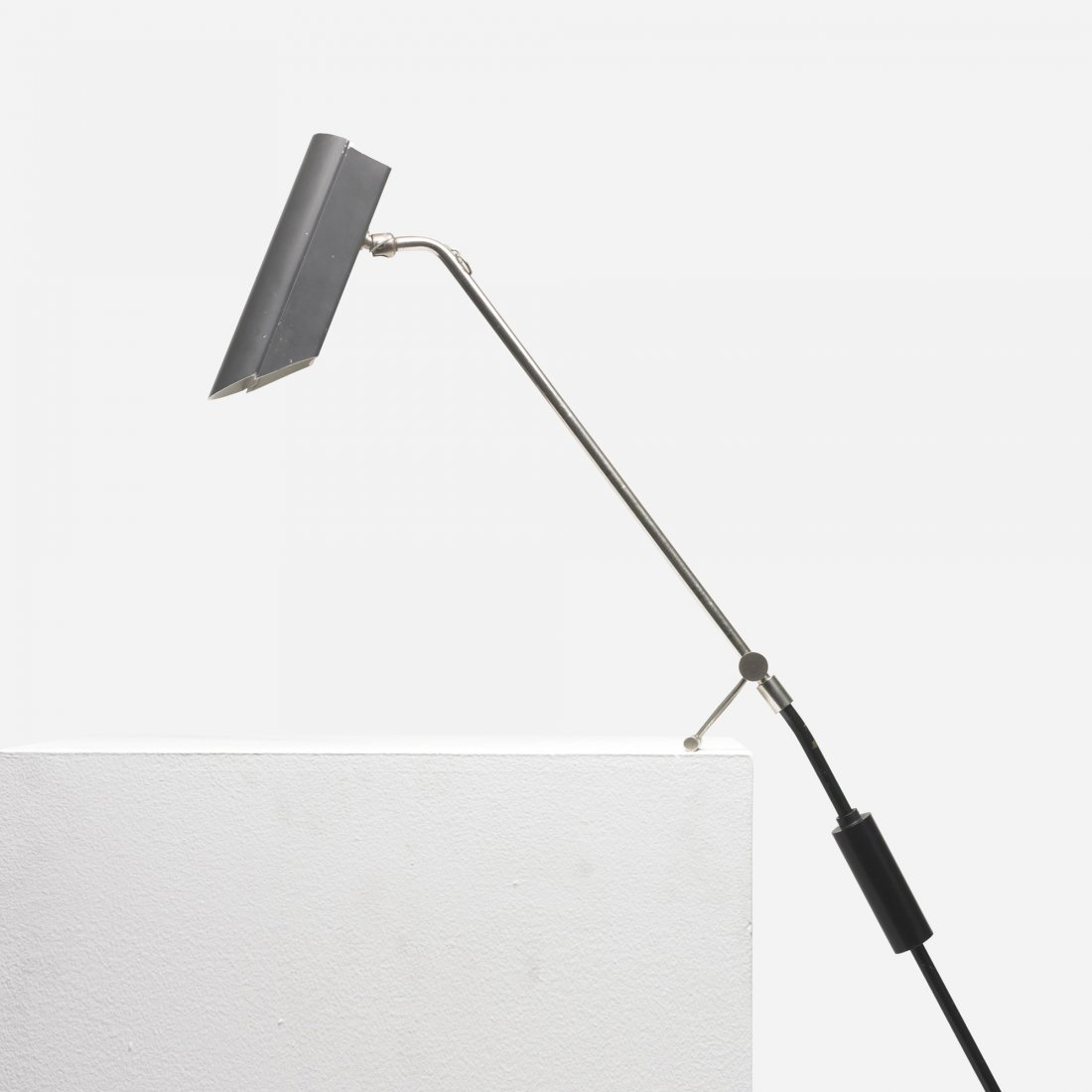 Piet Hein Laese Spot lamp, model 44006-50: Piet Hein Laese Spot lamp, model 44006-50 LYFA Denmark, 1940s enameled and chrome-plated brass 1.5 w x 8 d x 36 h inches