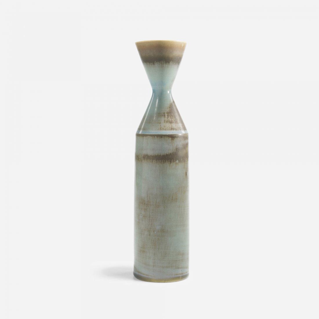 Stig Lindberg vase: Stig Lindberg vase Sweden, 1956 glazed stoneware 2.5 dia x 10.25 h inches Incised signature and artist's cipher to underside: [Stig L 56].