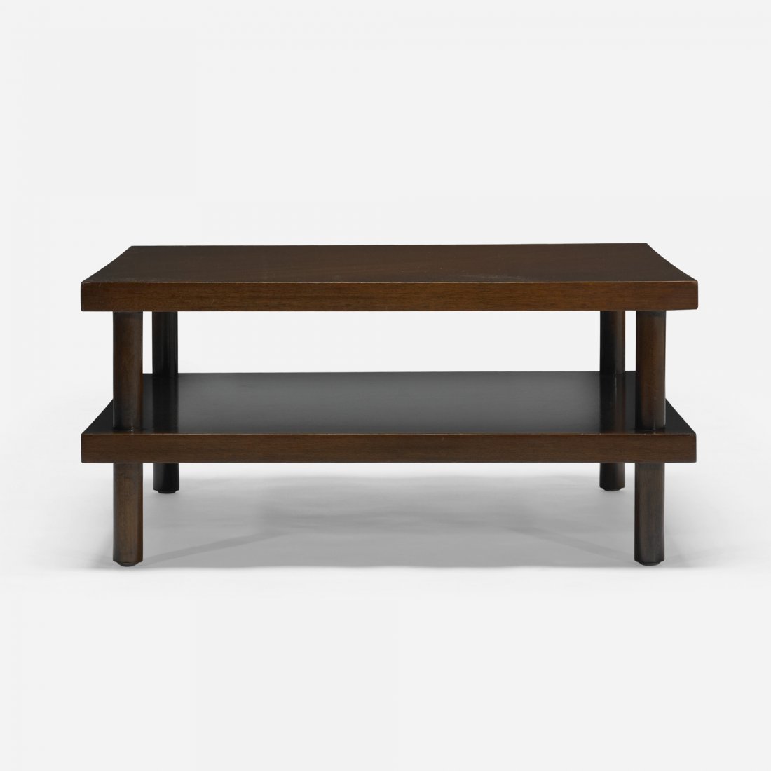 T.H. Robsjohn-Gibbings table: T.H. Robsjohn-Gibbings table Widdicomb United Kingdom , 1949 walnut 30 w x 30 d x 14.5 h inches Signed with stamped manufacturer's mark to underside: [6/49].