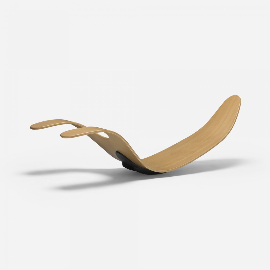 Scandinavian chaise lounge: Scandinavian chaise lounge Sweden, c. 1970 lacquered plywood 23.5 w x 57 d x 13 h inches