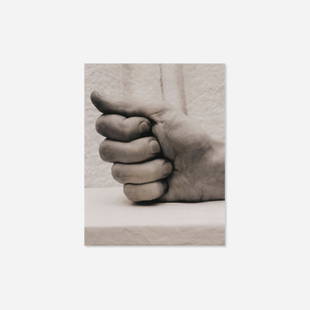 Robert Mapplethorpe, Hand: Robert Mapplethorpe Hand c. 1973Polaroid image: 4.5 h x 3.5 w in (11 x 9 cm) sheet: 5.125 h x 4 w in (13 x 10 cm) This work is being sold to benefit the Louise Fishman Foundation.