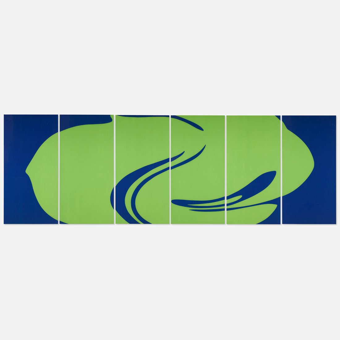 Jack Youngerman, Untitled: Jack Youngerman Untitled 1974reverse painted acrylic on Plexiglas each: 54 h x 27.125 w in (137 x 69 cm) overall: 54.5 h x 162 w in (138 x 411 cm) Incised signature and date to lower edge o