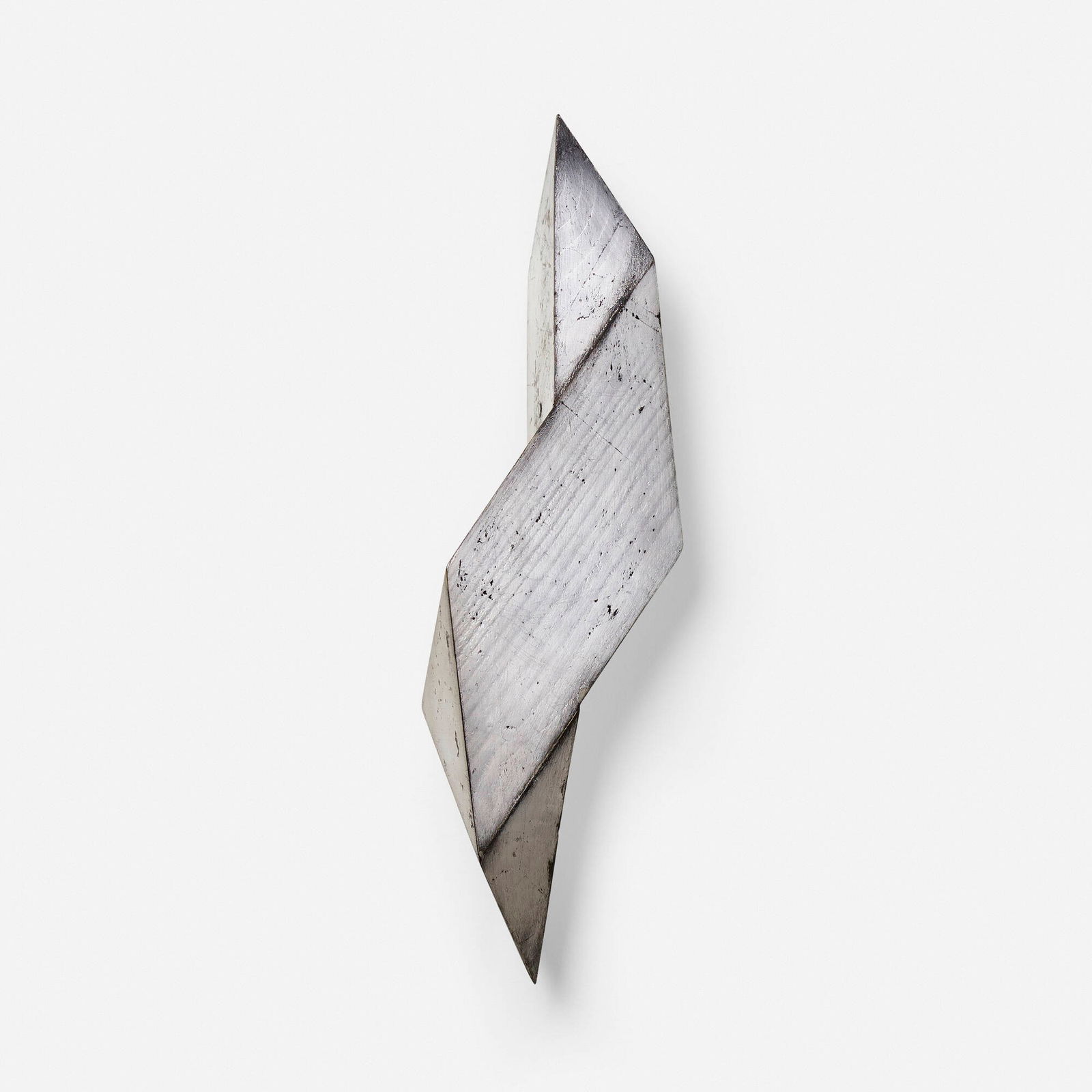 Peter Millett, Silver Half Twist: Peter Millett Silver Half Twist metal leaf and paint on wood 19.75 h x 6 w x 3.75 d in (50 x 15 x 10 cm) Impressed signature to reverse 'Millett'. This work will ship from Los An
