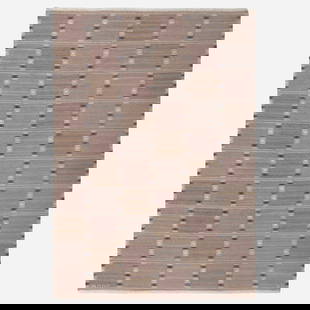 Barbro Nilsson, Falurutan flatweave carpet: Barbro Nilsson Falurutan flatweave carpet Marta Maas-Fjetterstrom ABSweden, 1952hand-woven wool 68 w x 98 l in (173 x 249 cm) Woven signature to edge 'ABMMF BN'. Literatur